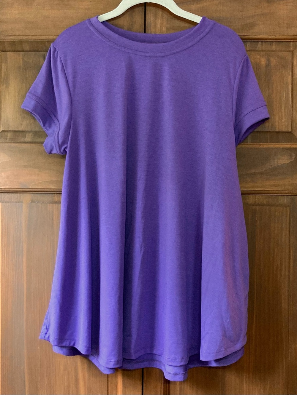 LuLaRoe Erika Short Sleeve Swing Top Purple Medium